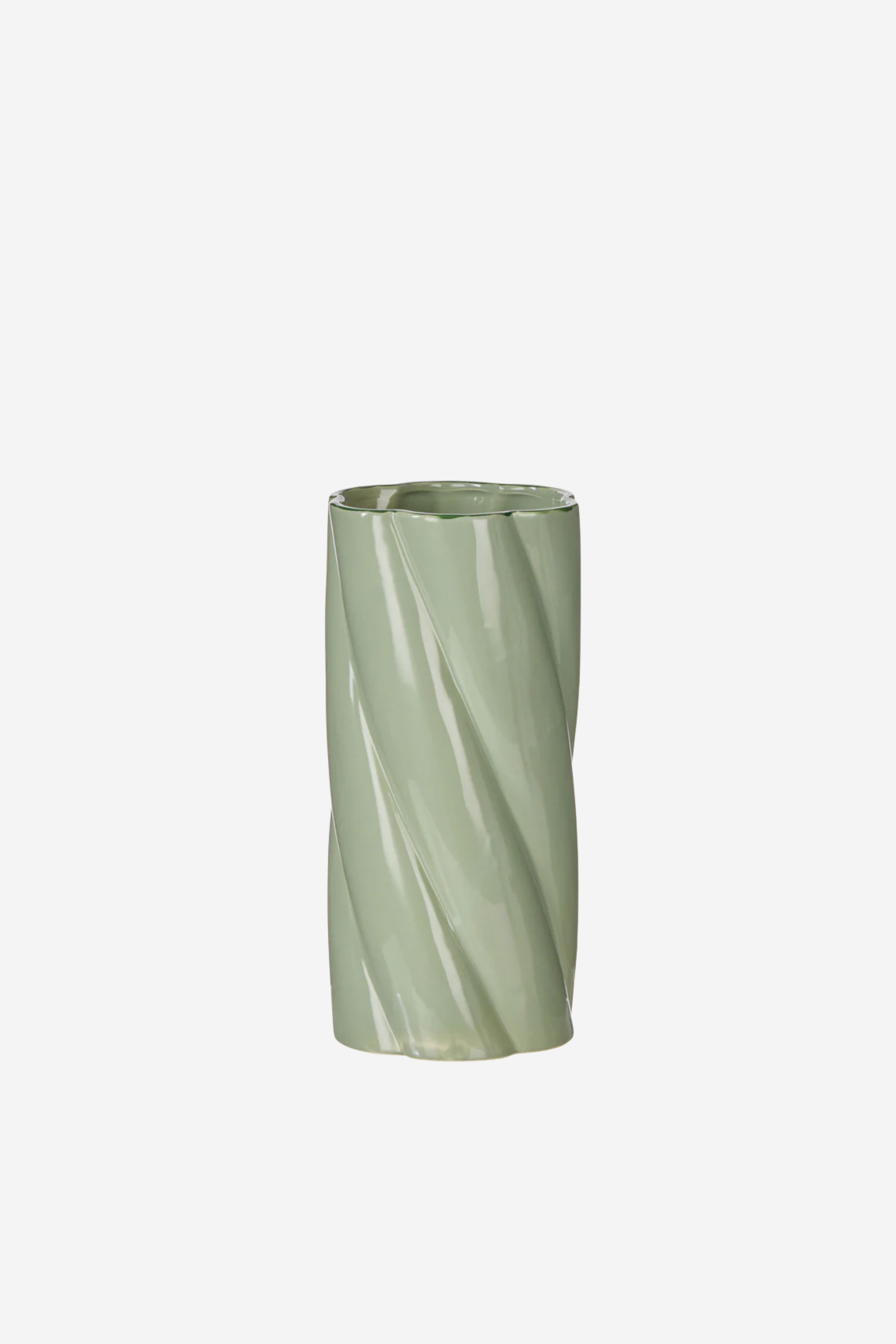 Large Rory Twist Vase - Light Green
