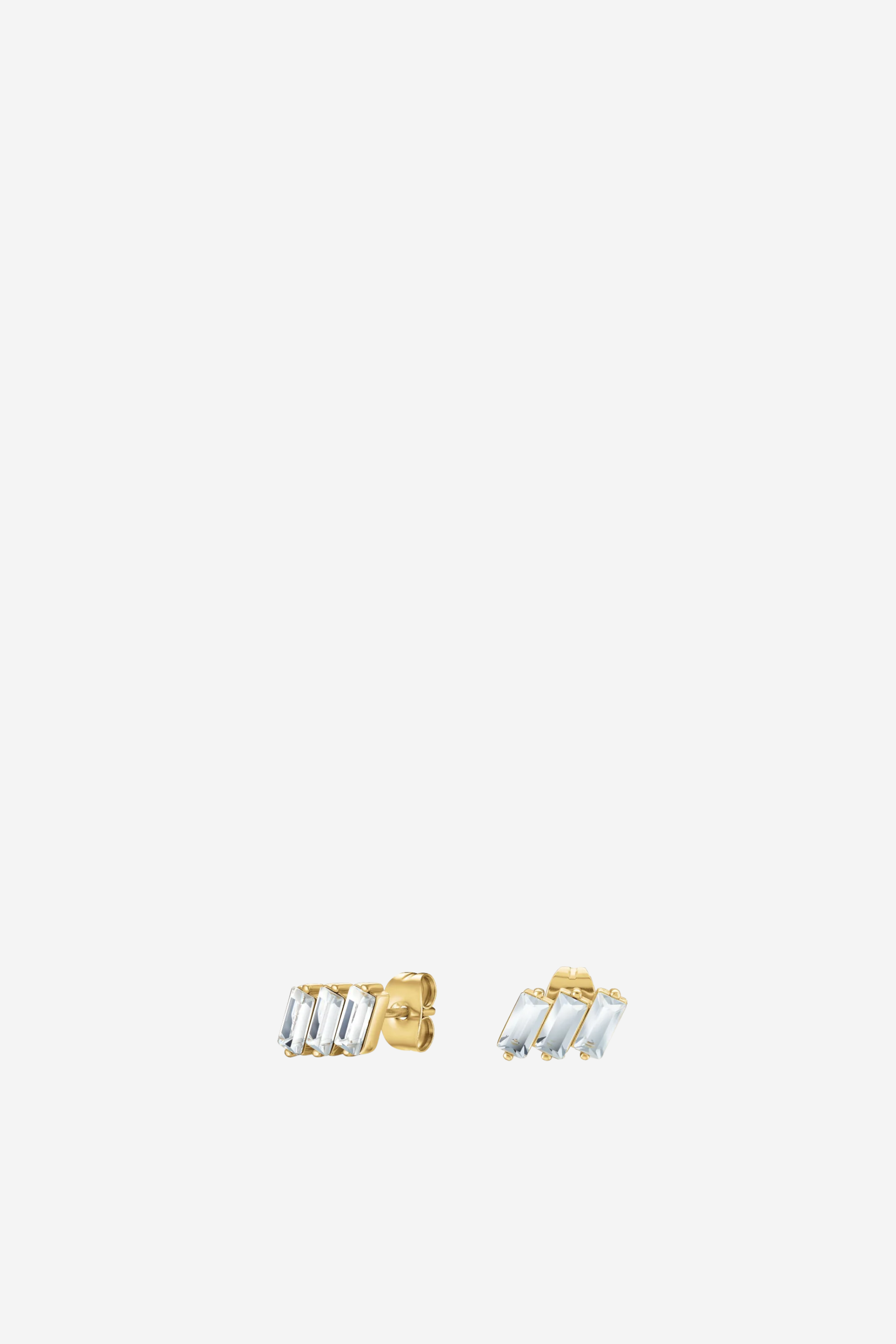 Triple Baguette Stud - Gold