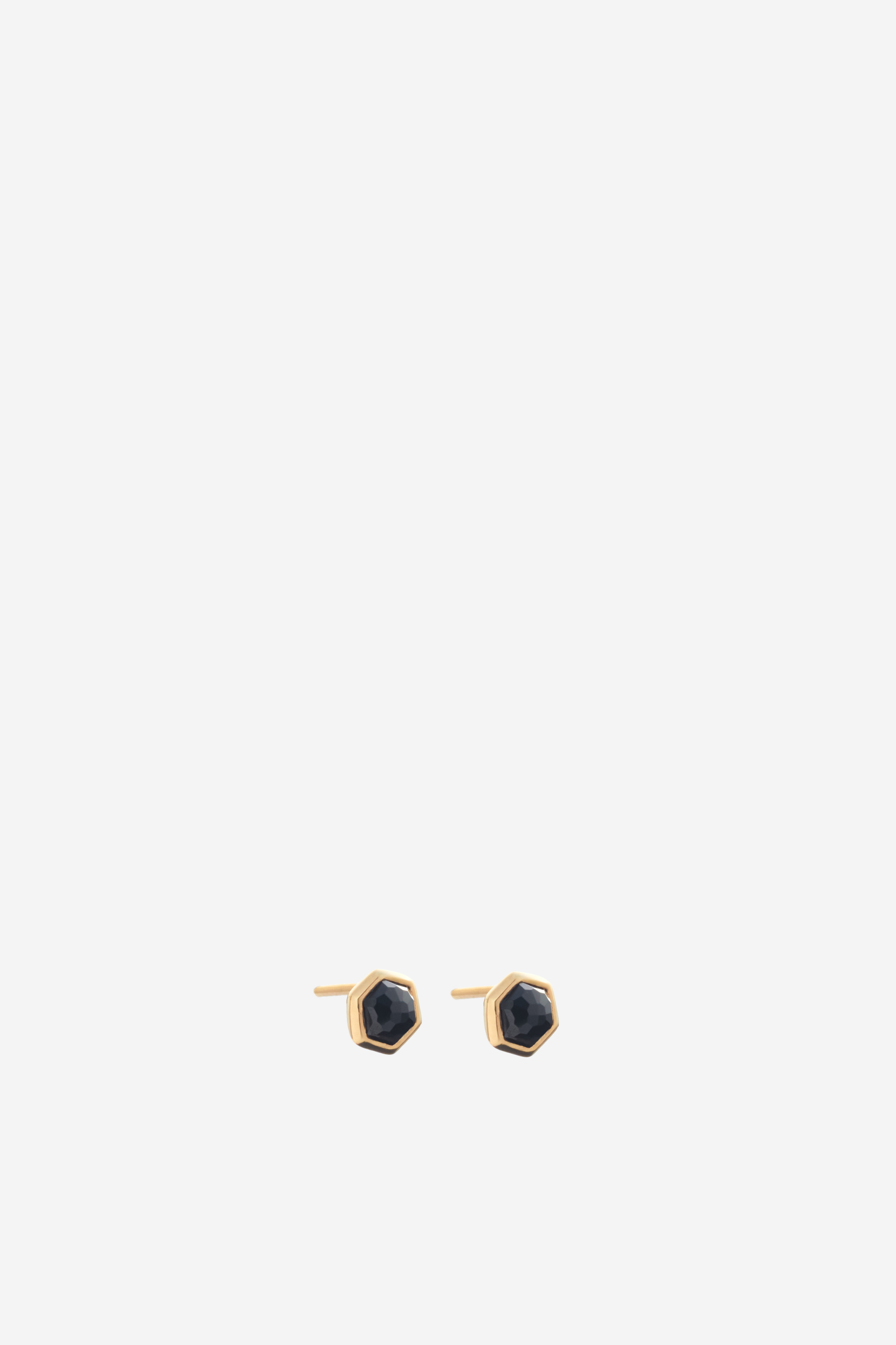 Mini Harmony Studs - Black Spinel/Gold