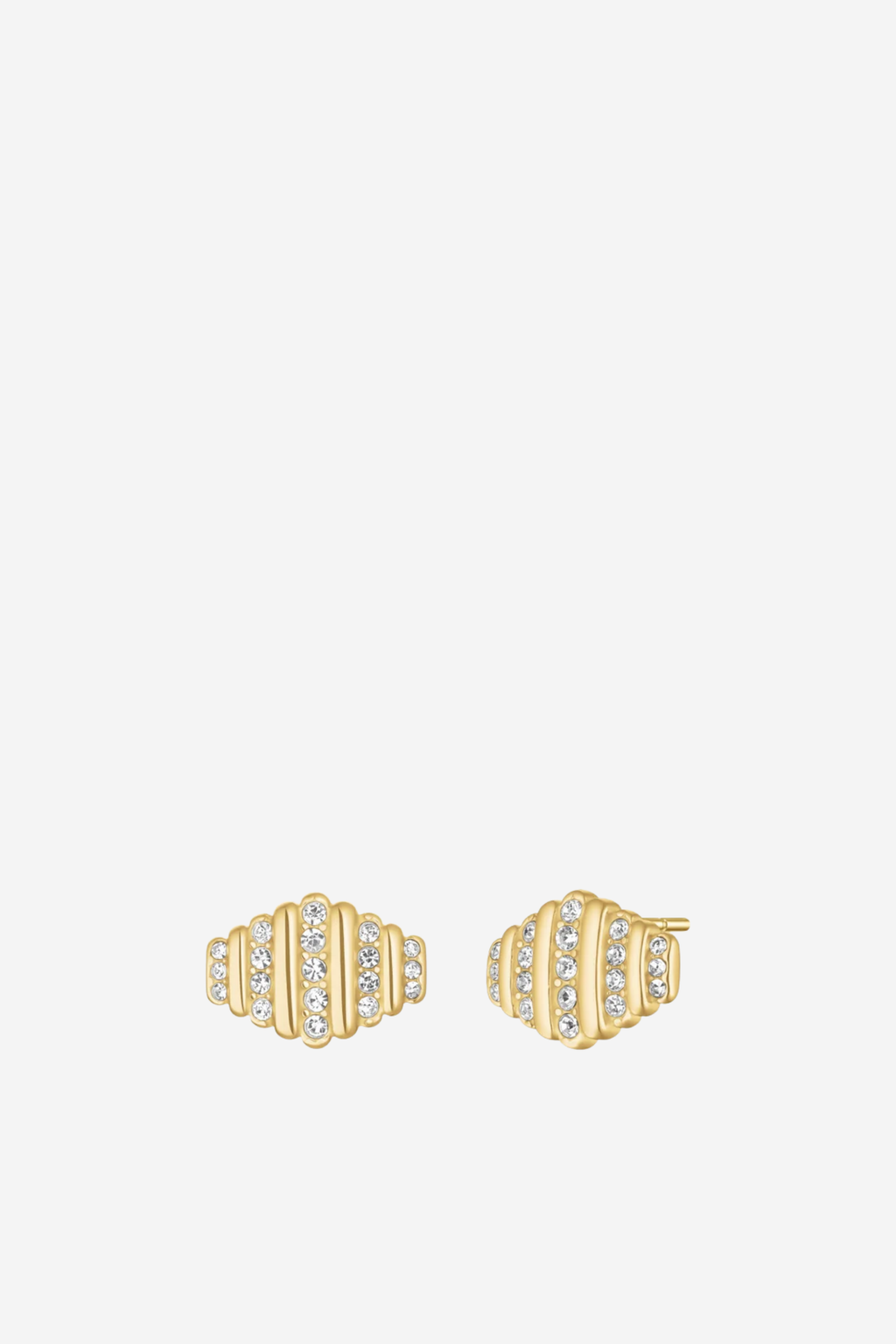 Striped Crystal Studs - Gold