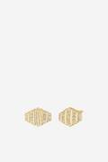 Striped Crystal Studs - Gold