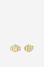 Striped Crystal Studs - Gold