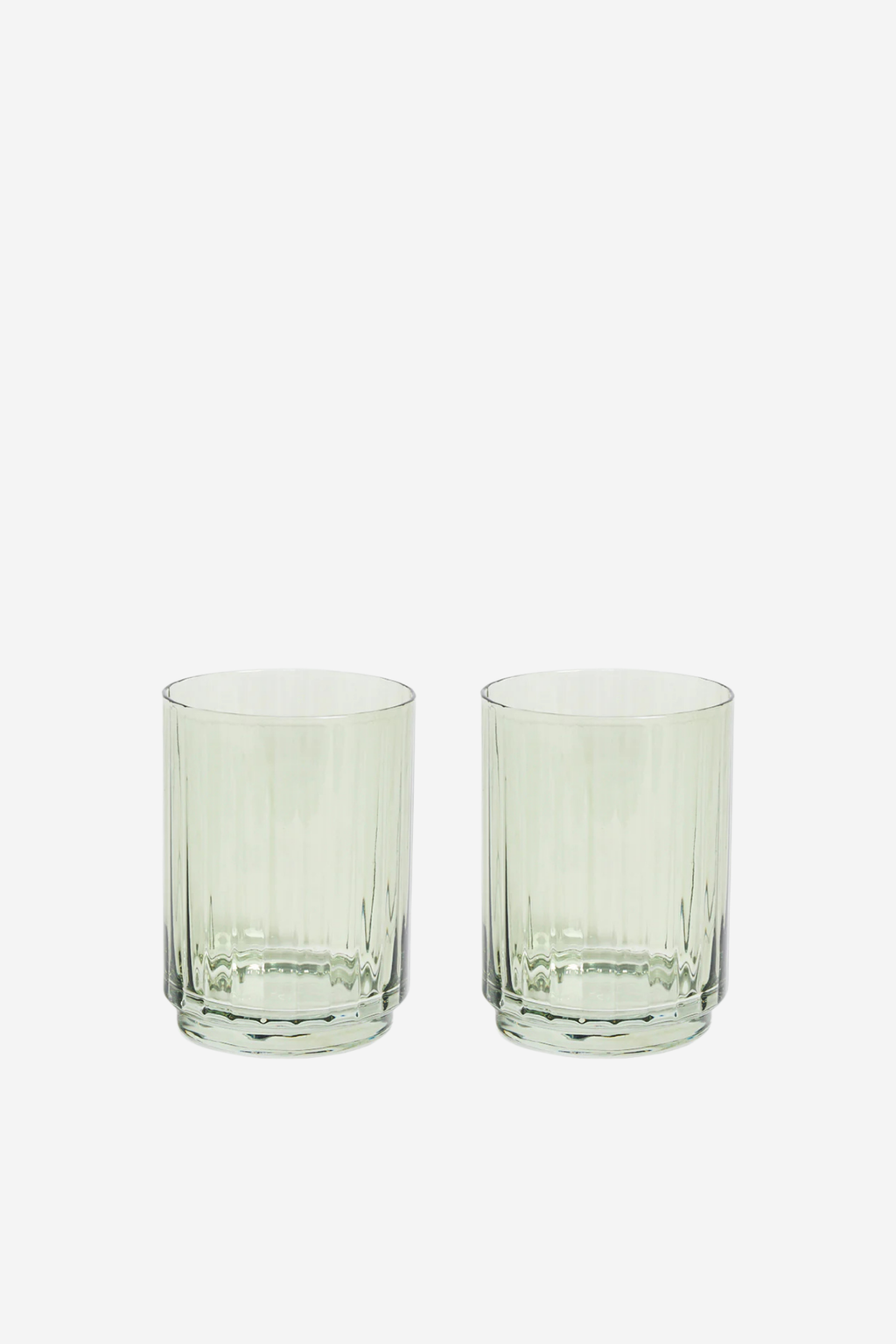 Olive Green Ribbed Tumblers - Set of 2