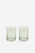 Olive Green Ribbed Tumblers - Set of 2