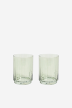 Olive Green Ribbed Tumblers - Set of 2