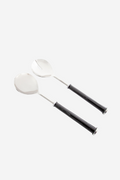 Round Handle Salad Servers - Black