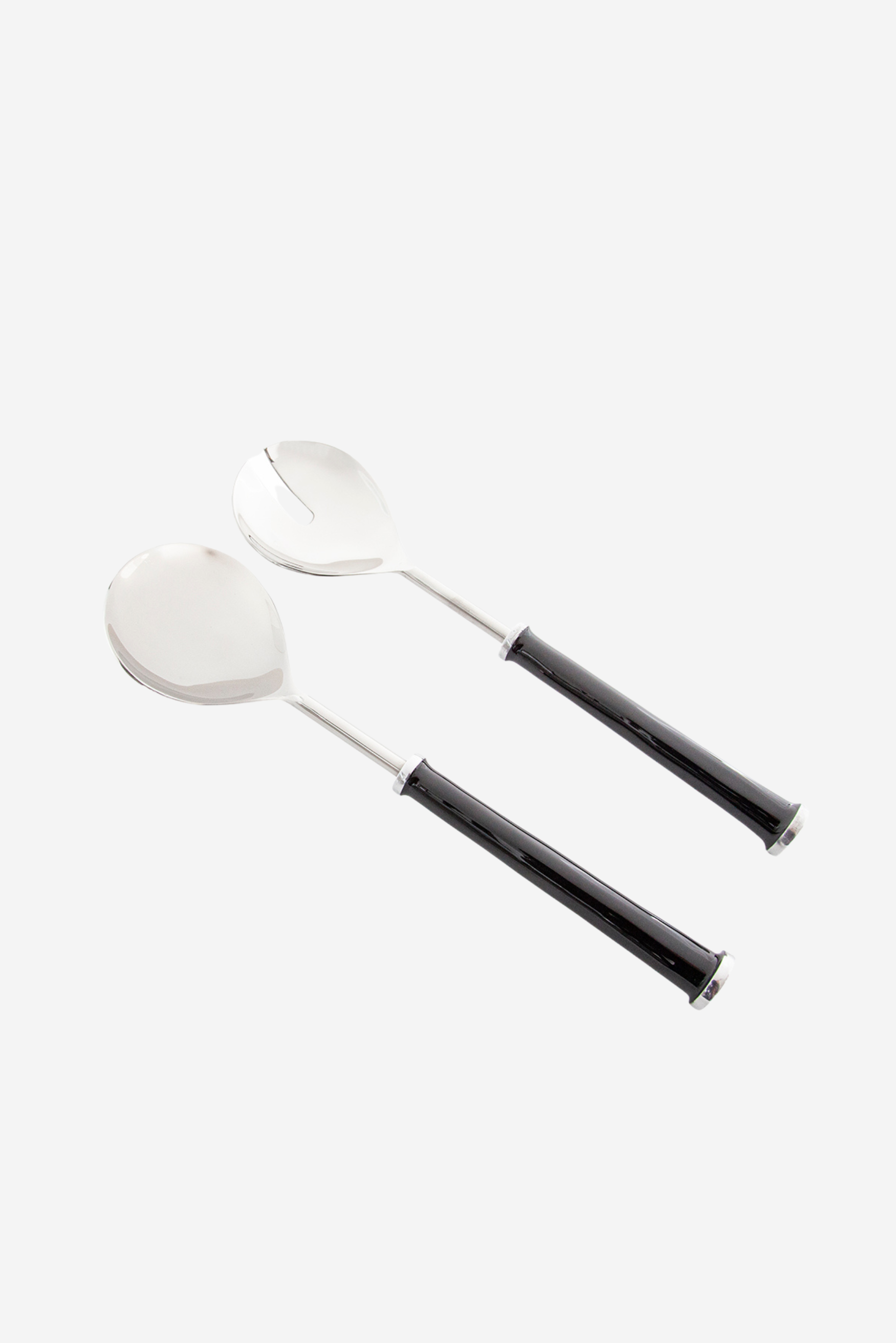 Round Handle Salad Servers - Black