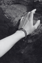 Party at the Front Bracelet - Black/Silver