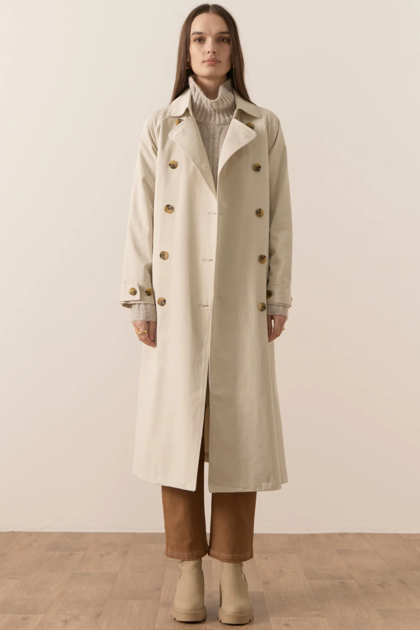 Holland Tencel Trench - Pebble
