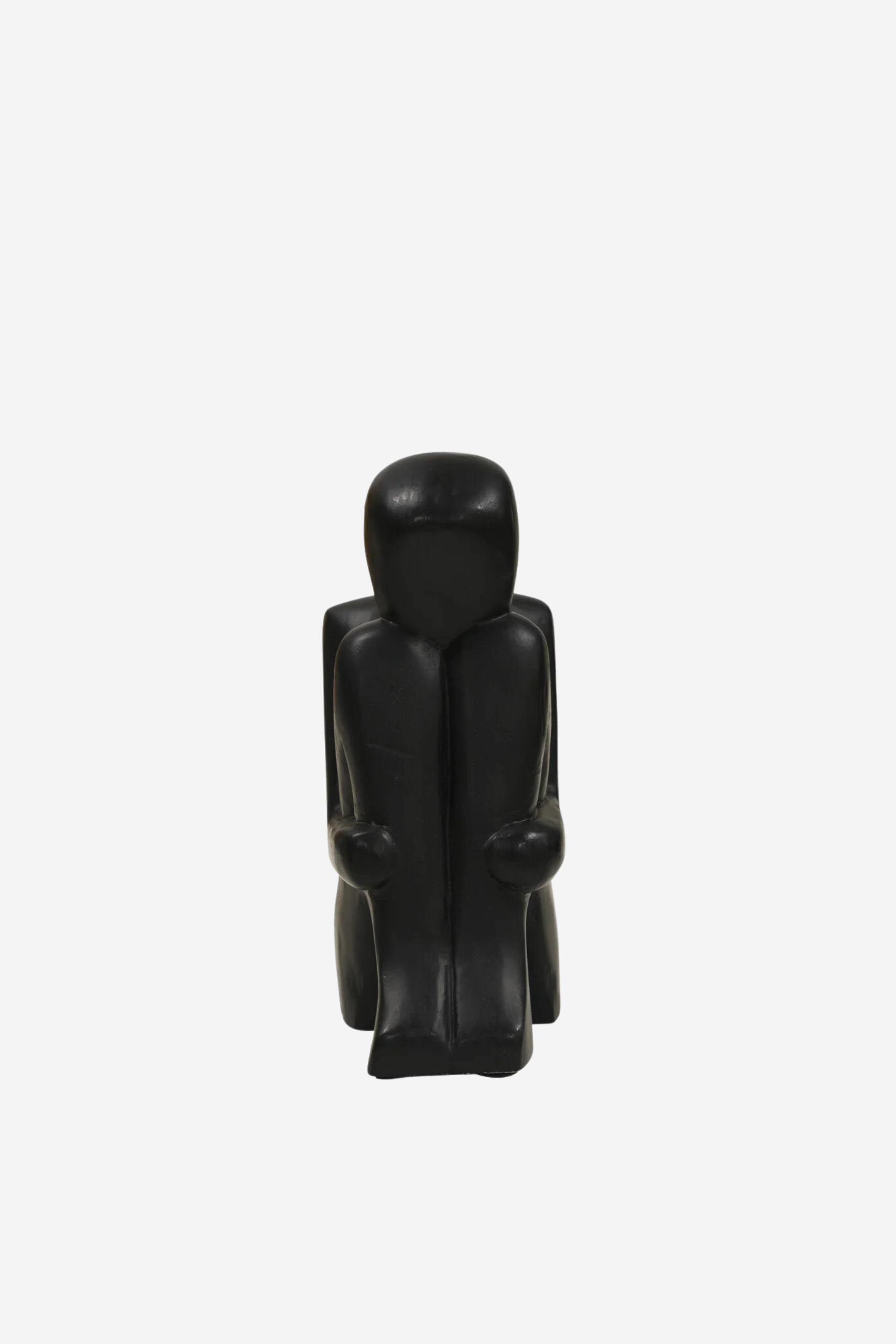 Wooden Sitting Figure - Black