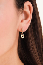 Hollow Heart Hoops  - Gold