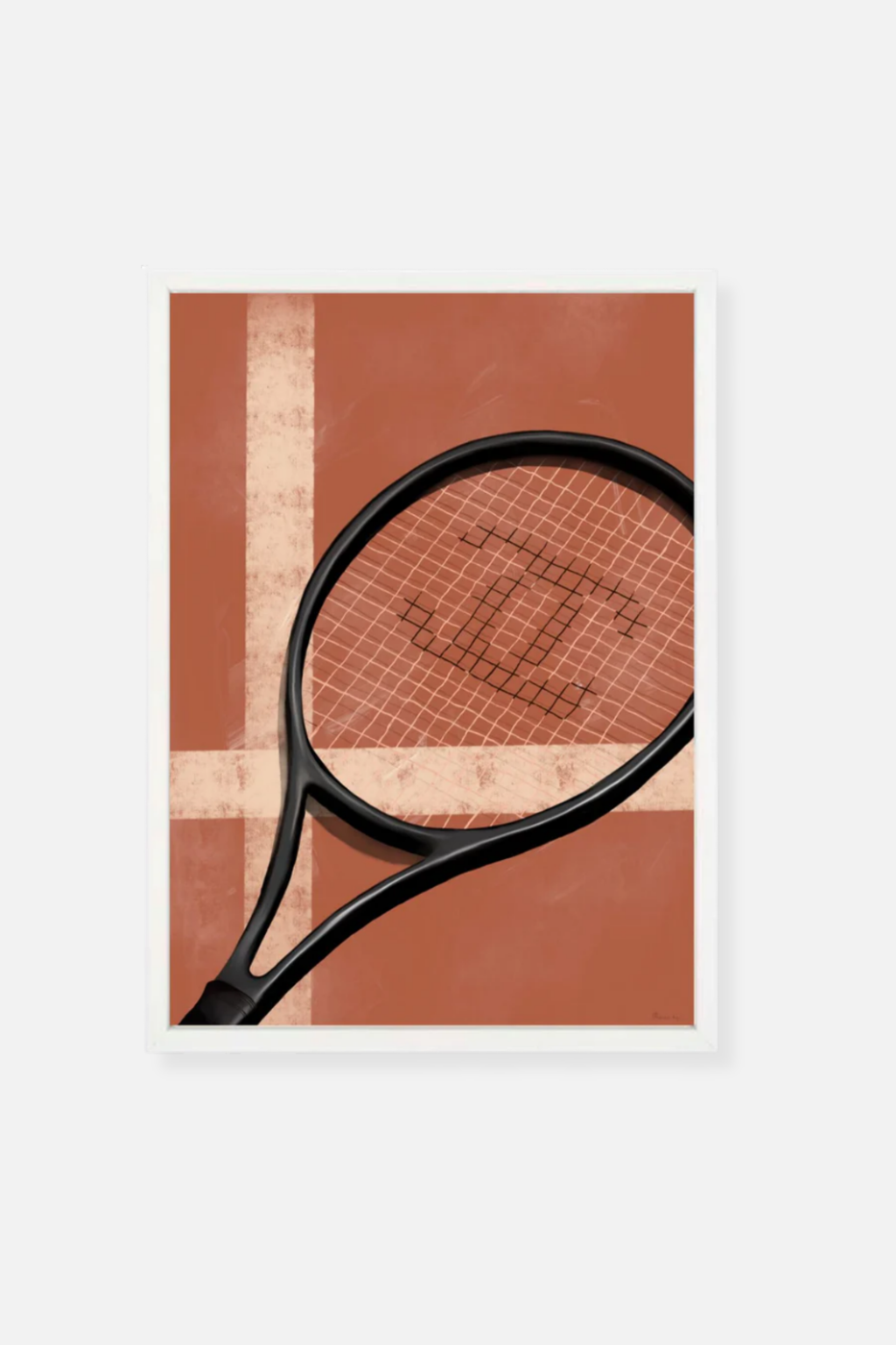 Clay Court Frame Print - A2