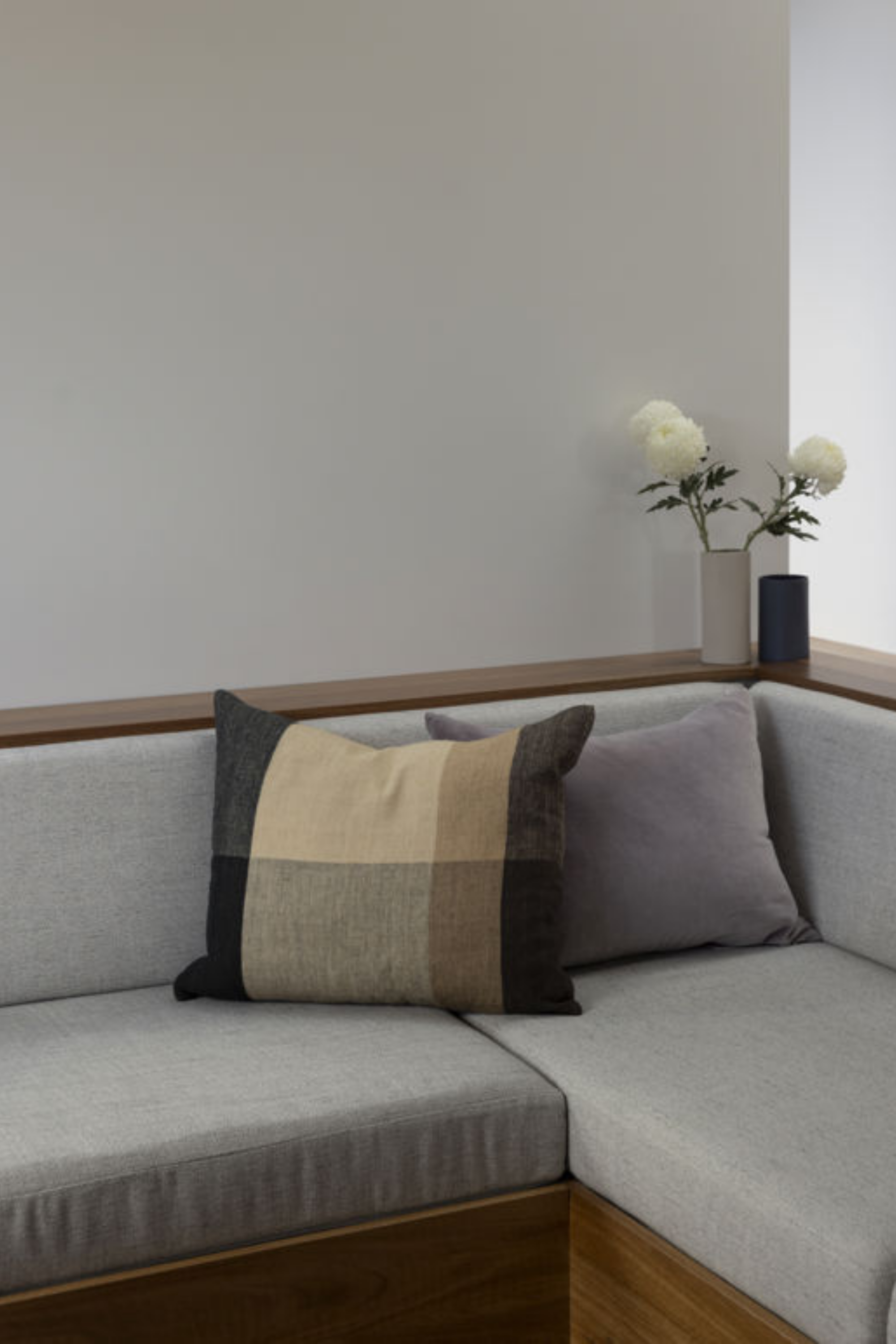 Morandi Handwoven Linen Cushion - Nori/Multi