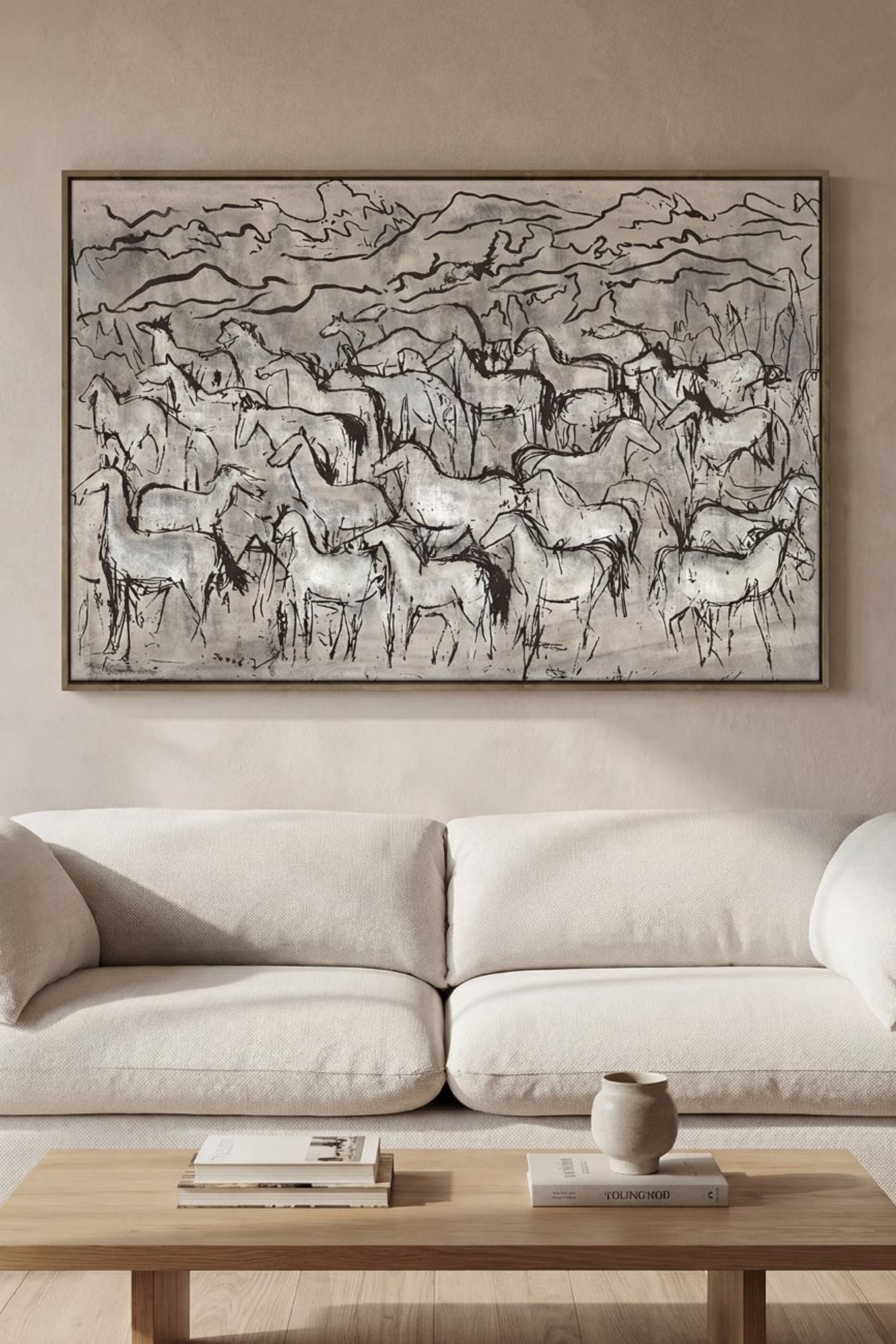 Herd Framed Canvas