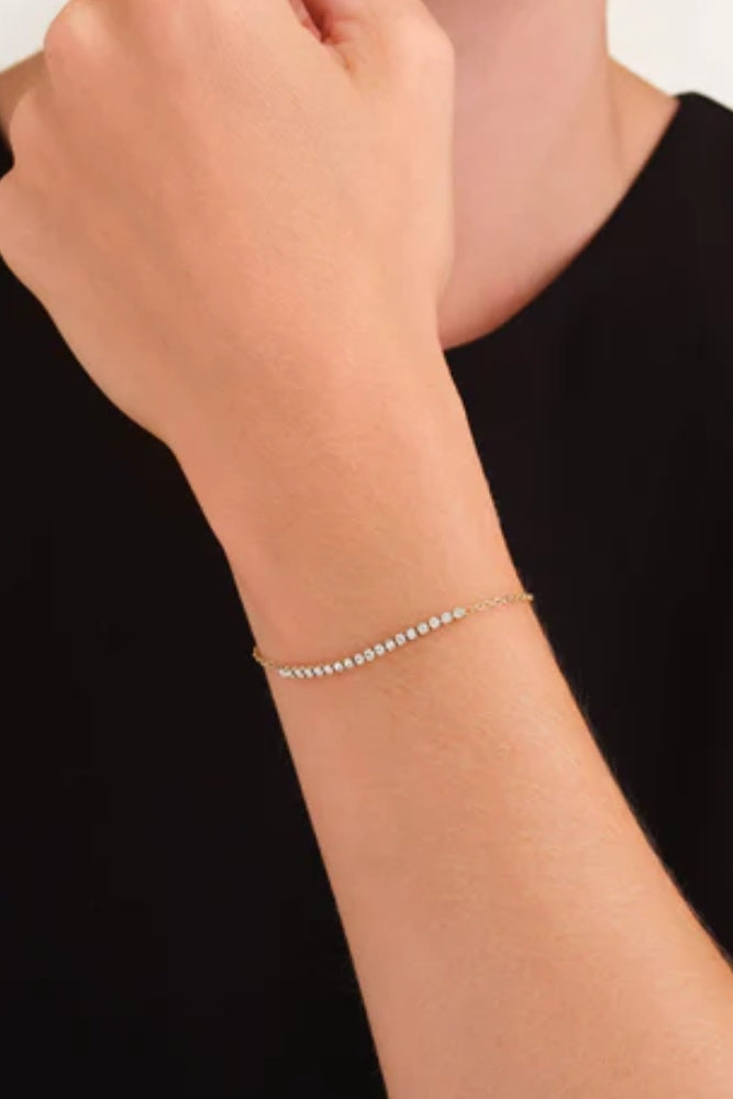 Tennis Crystal Clear Bracelet - Gold
