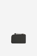 Leather Zip Cardholder - Black