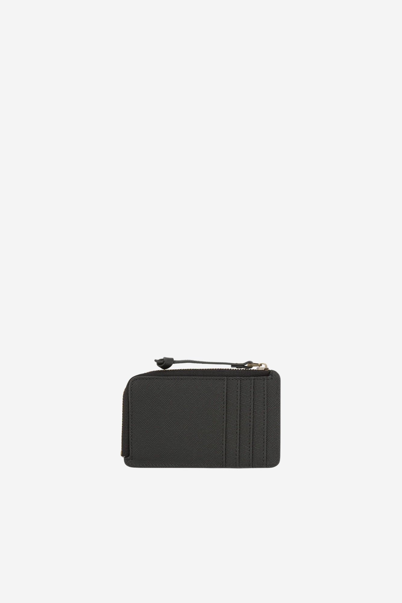 Leather Zip Cardholder - Black
