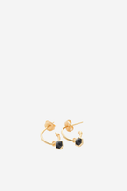 Mini Harmony Hoops - Black Spinel/Gold