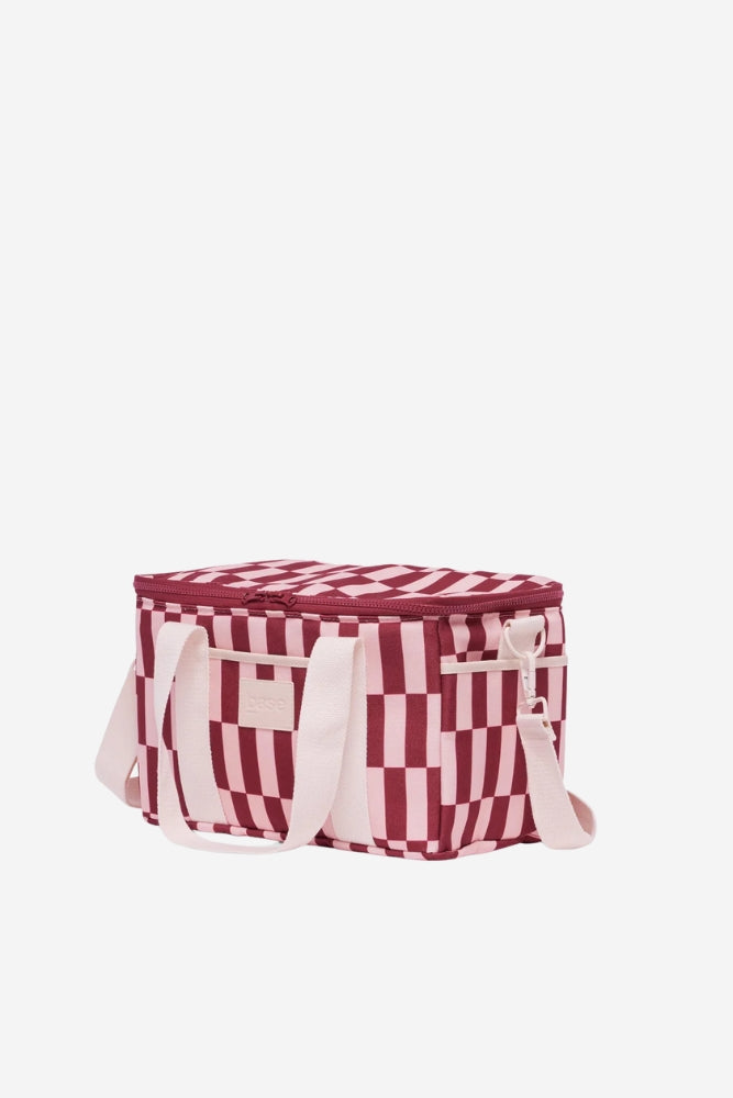 Midi Base Cooler - Burgundy/Peony Check