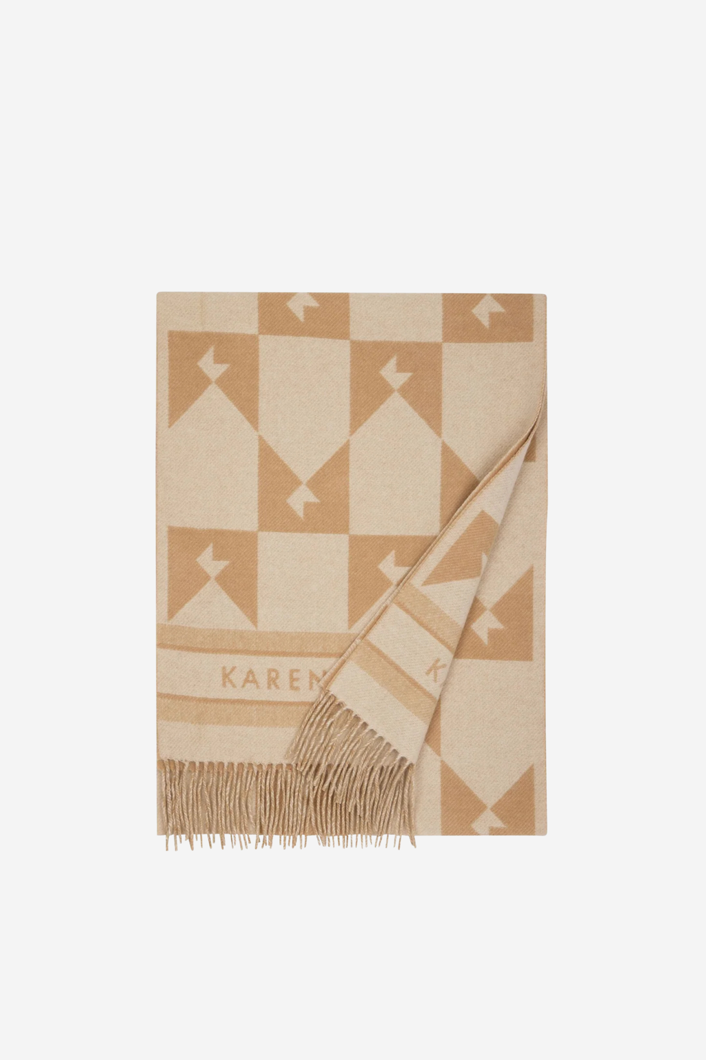 Monogram Jacquard Scarf - Cream/Tan