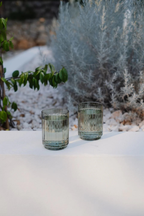 Olive Green Ribbed Tumblers - Set of 2