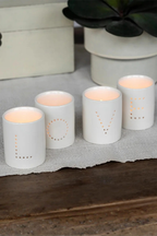 Love Tealight Candle Holders - Set of 4