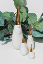 Large Gold Porcelain Santa