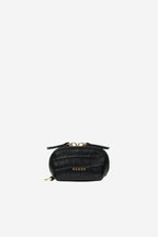Tarin Airpod Pouch - Black Matte Croc