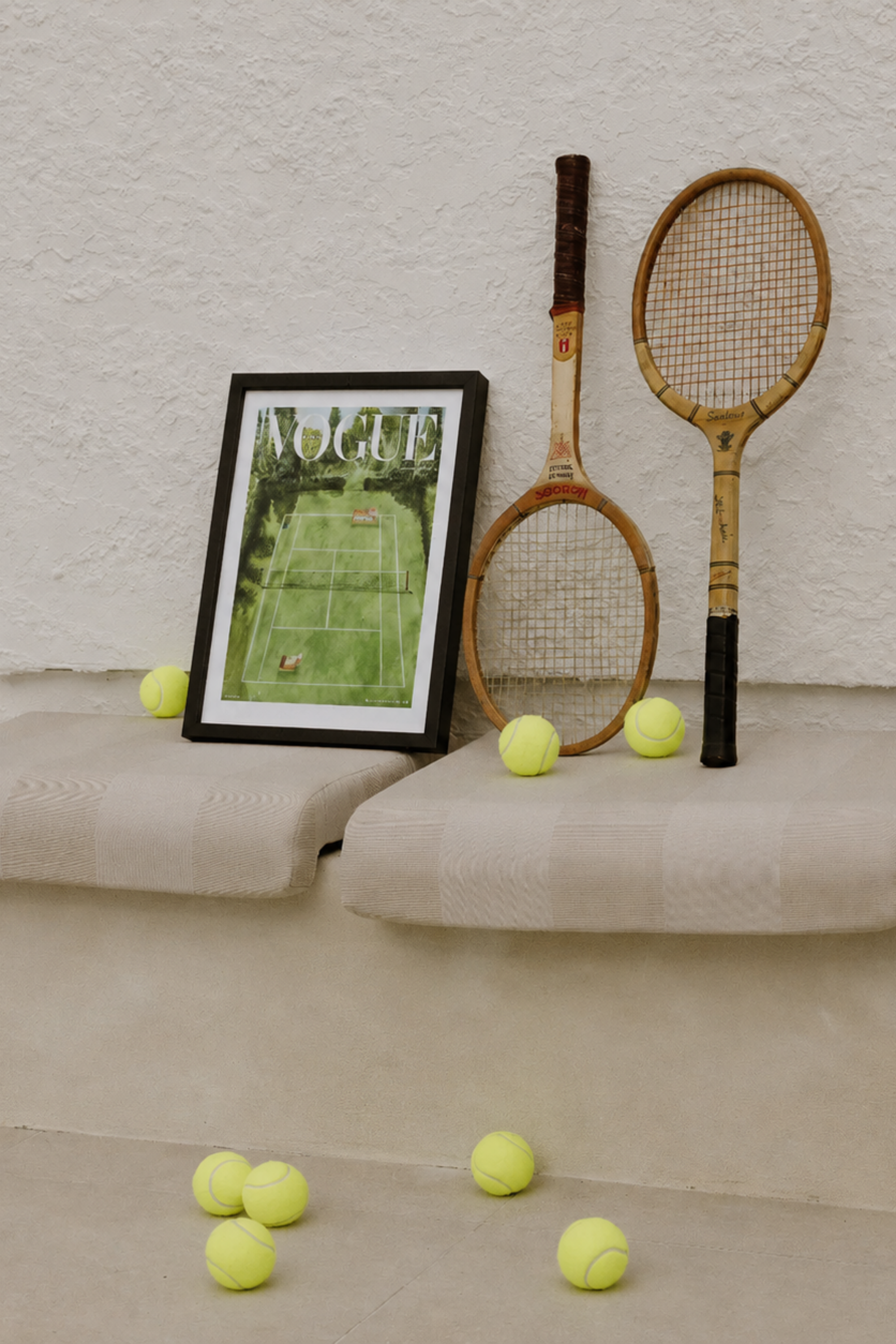 European Tennis Court Framed Print - A2