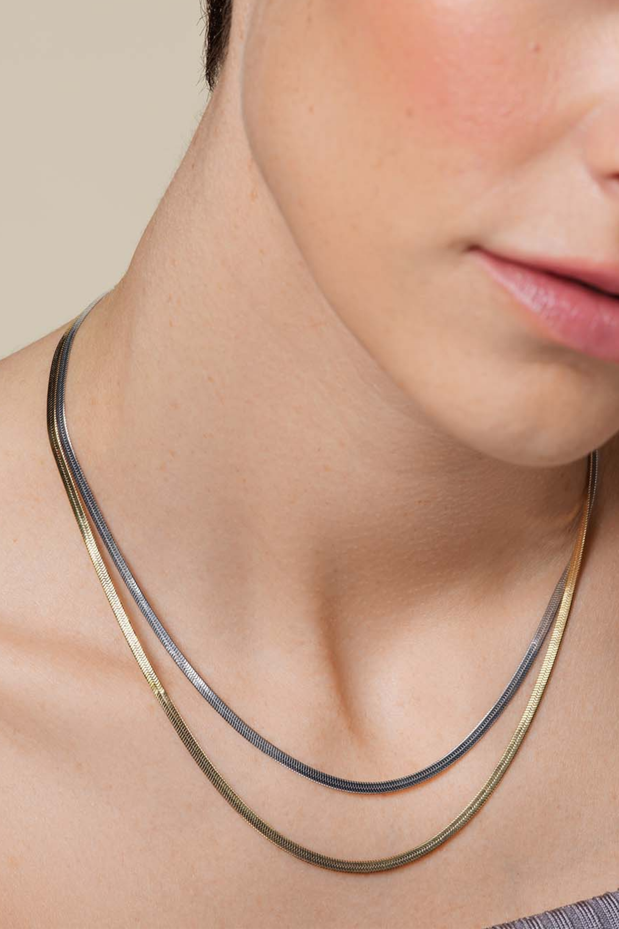 Duotone Snake Necklace - Gold/Silver