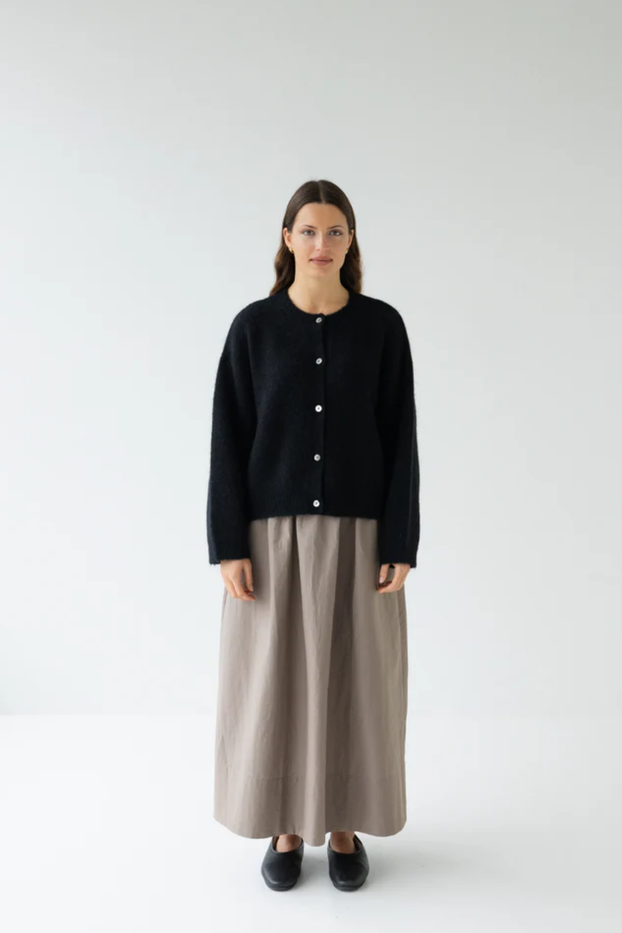 Alpaca Blend Cardigan - Black