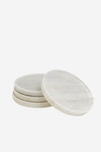 Marble Round Coasters - White
