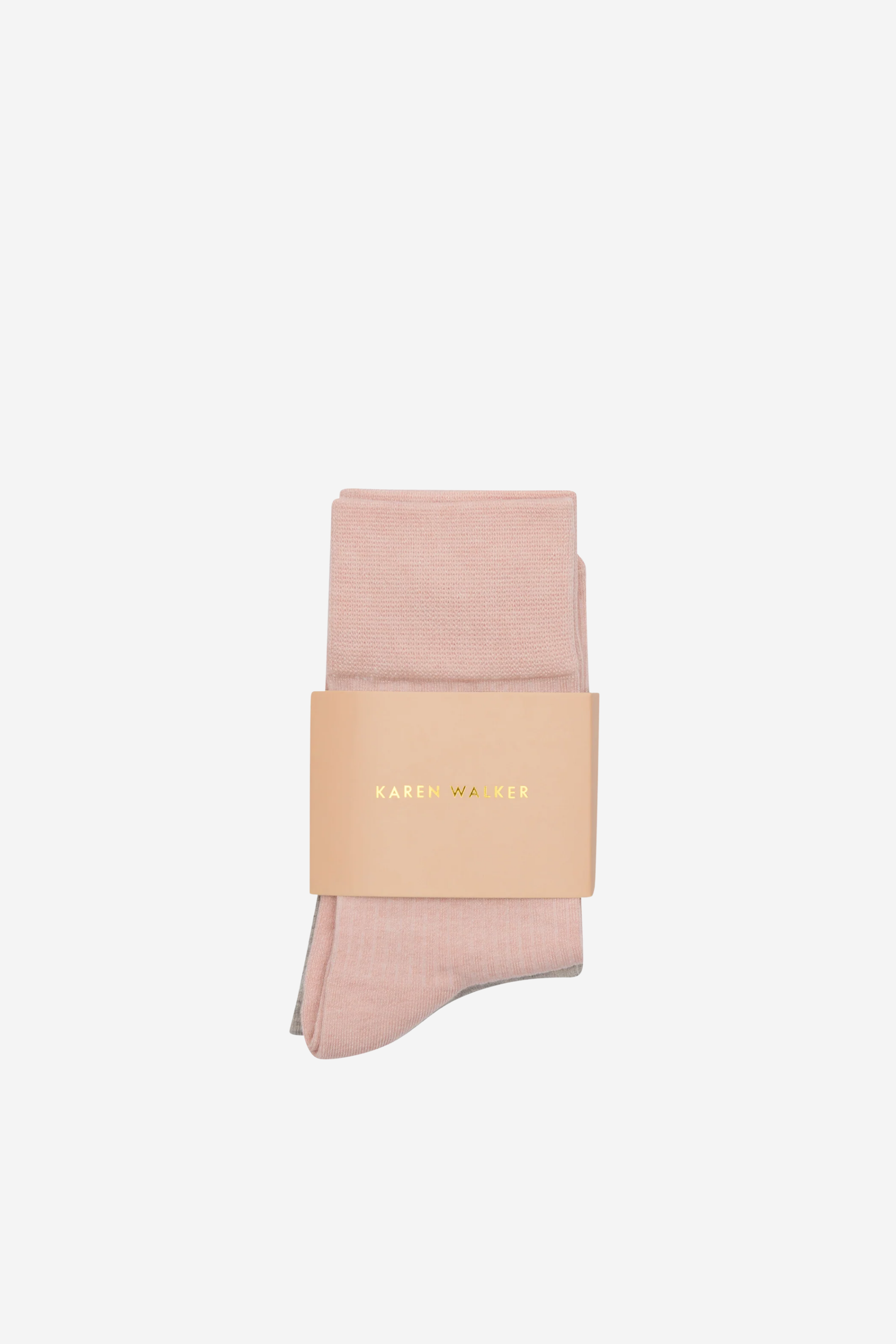 Runaway Embroidered Socks - Blush/Light Grey