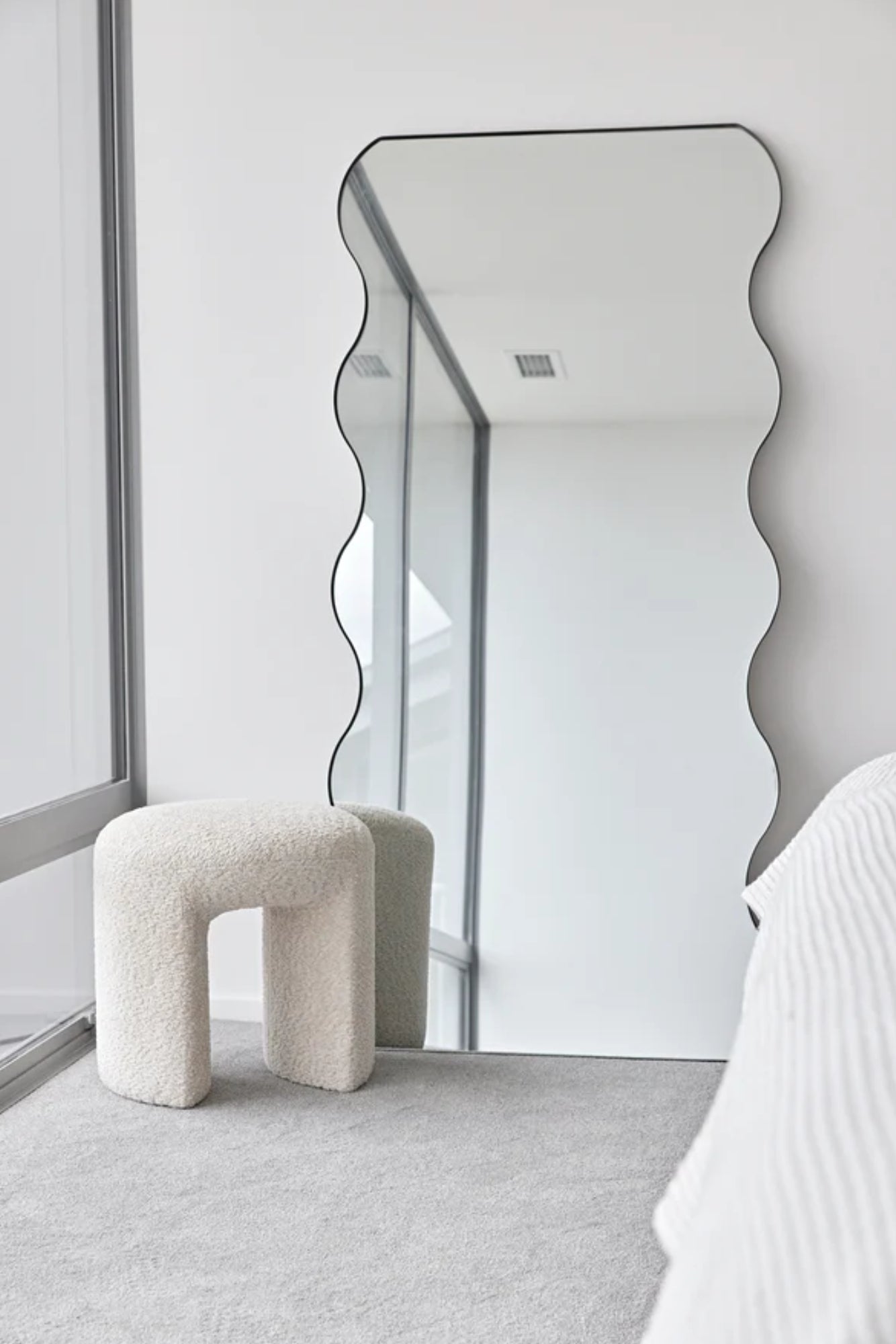 Ripple Floor Mirror - Black Frame