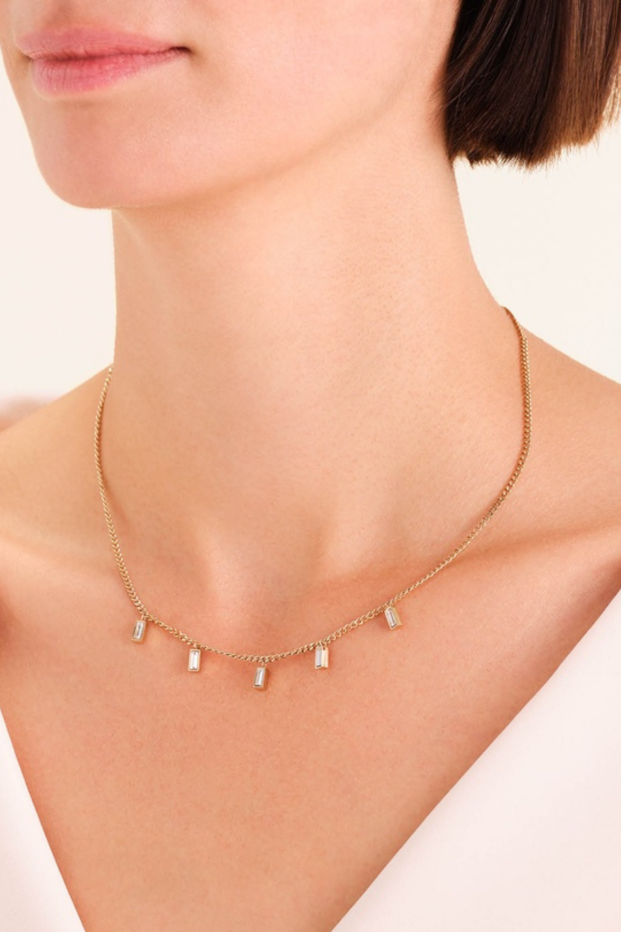 Baguette Necklace - Gold