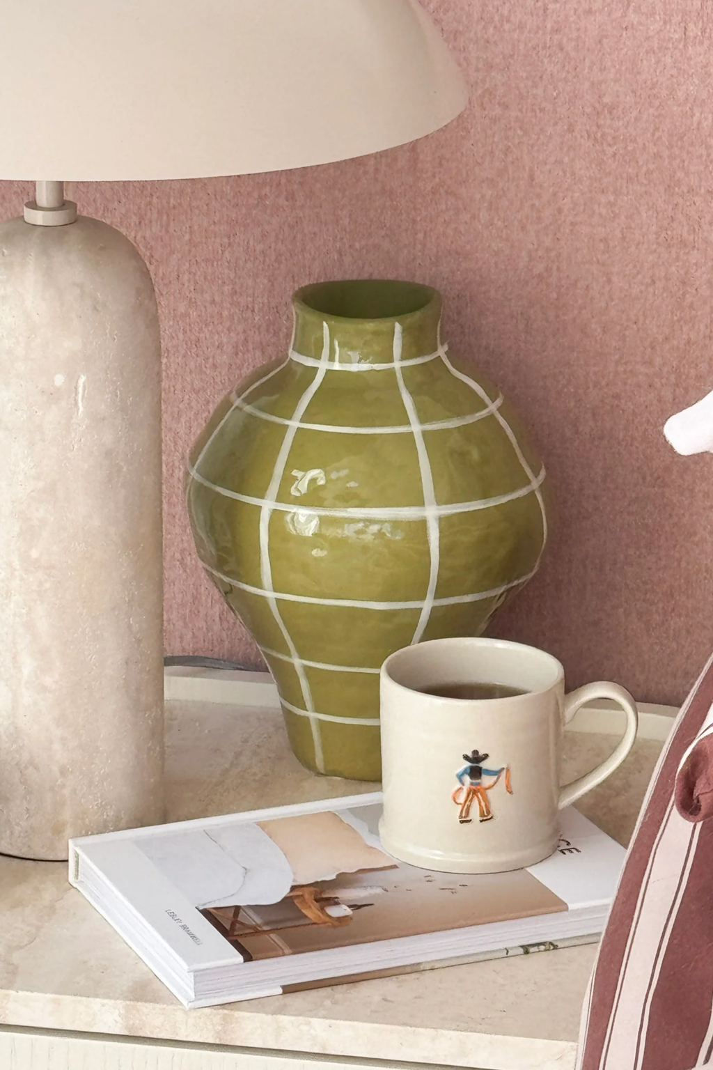 Eden Check Vase - Green
