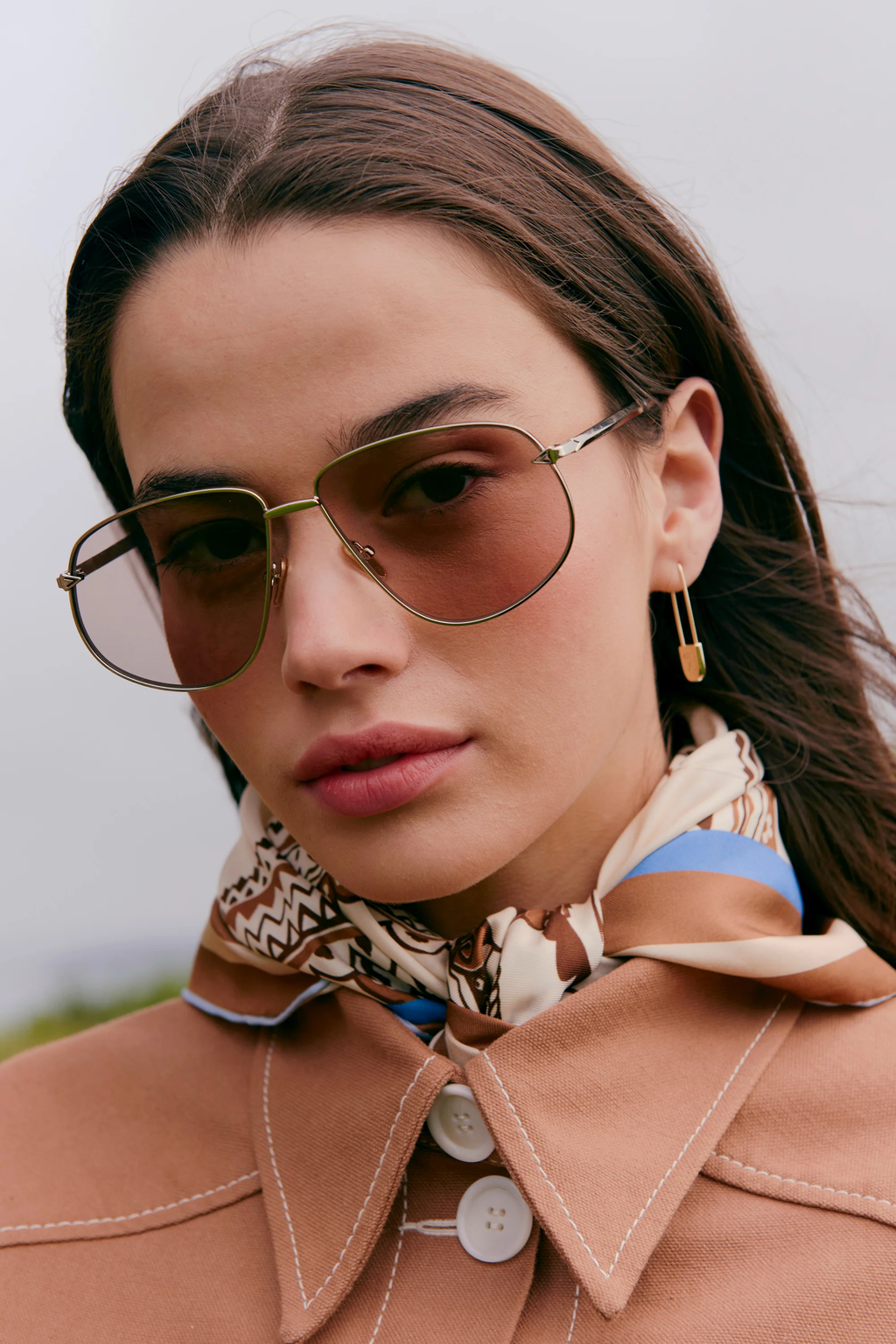 Flux Sunglasses - Silver/Tan Mono