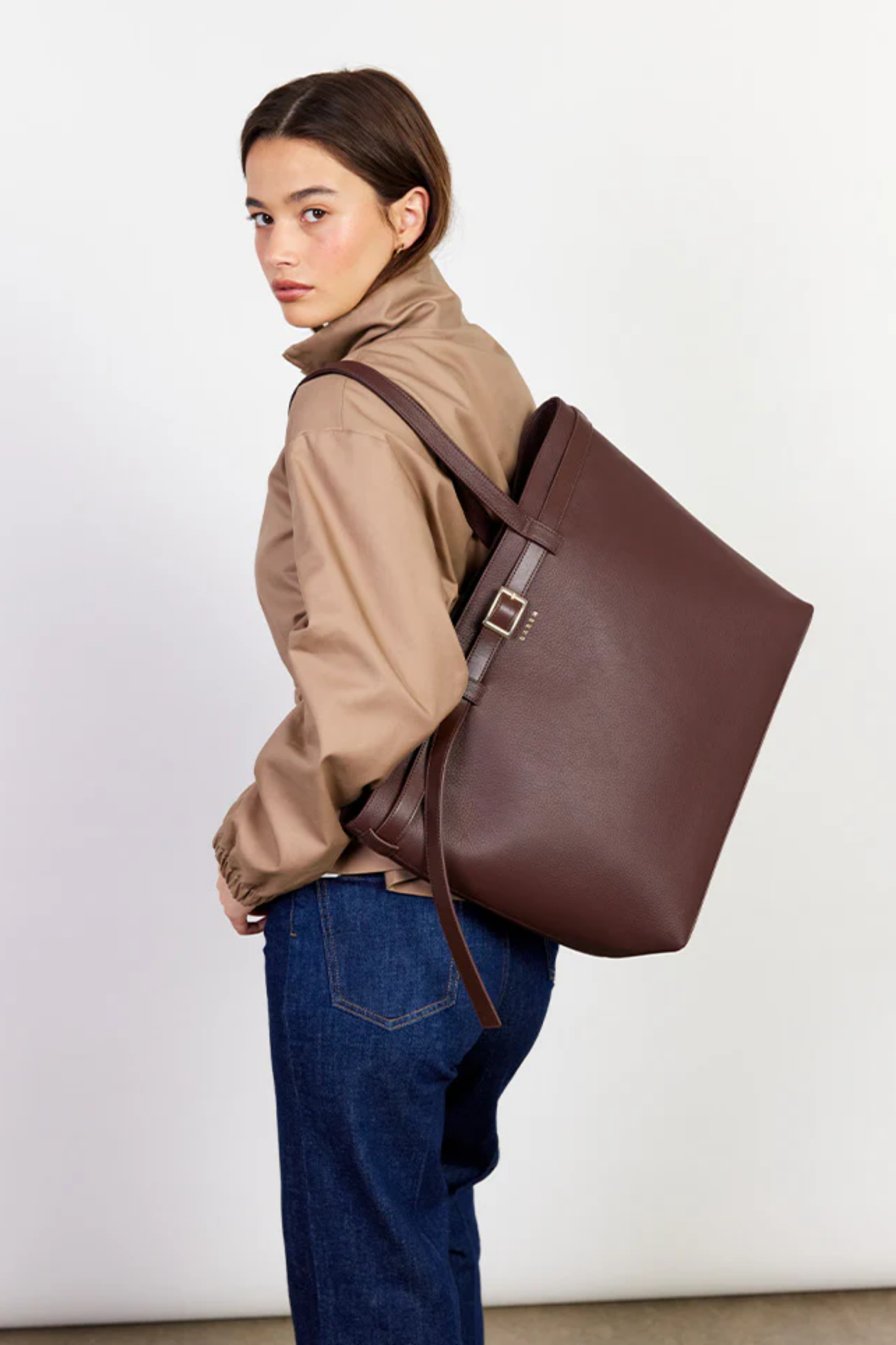 Tia Shoulder Bag - Espresso + Bronze