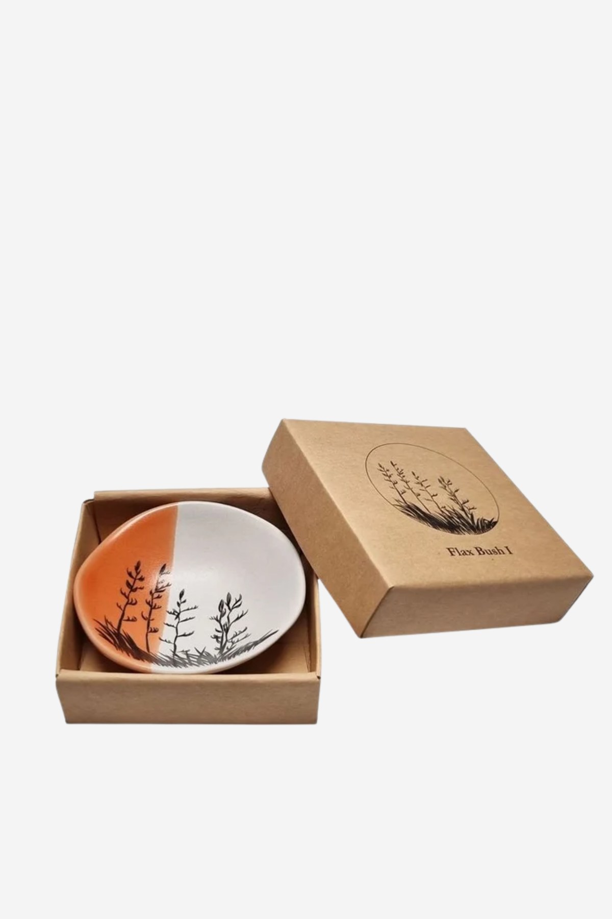 Flax Bush Porcelain Bowl - Orange Dipped