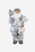 Santa in White  Fur Suit with Lantern - Large