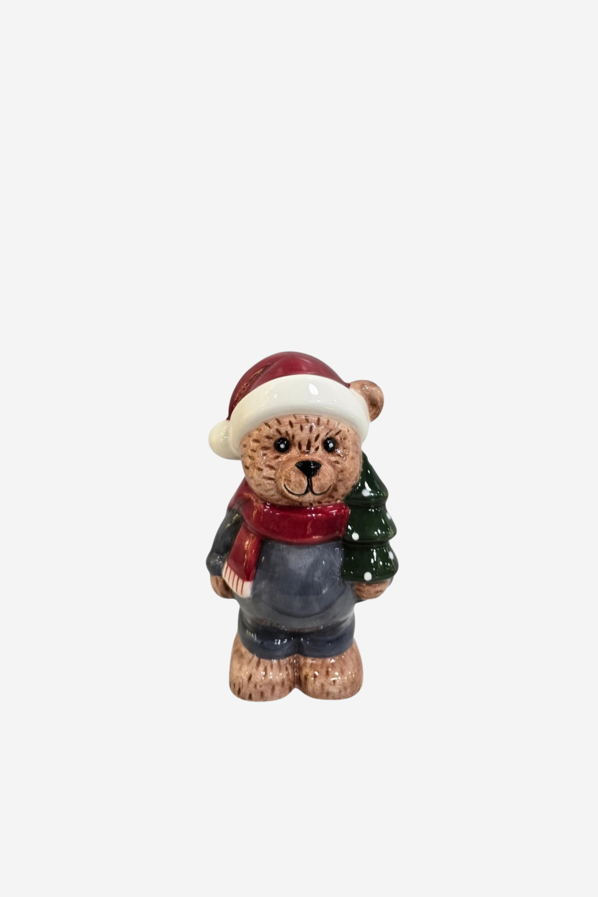 Porcelain Bear with Christmas Tree