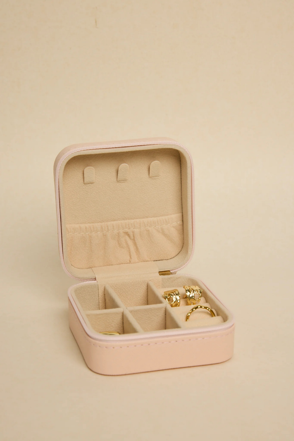 Square Travel Jewellery Box -  Pink