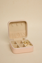 Square Travel Jewellery Box -  Pink