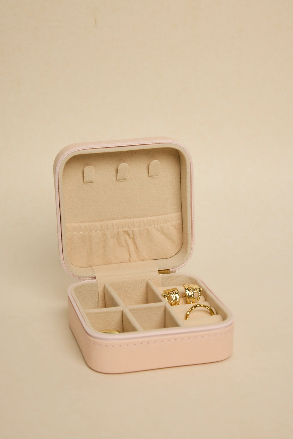 Square Travel Jewellery Box -  Pink