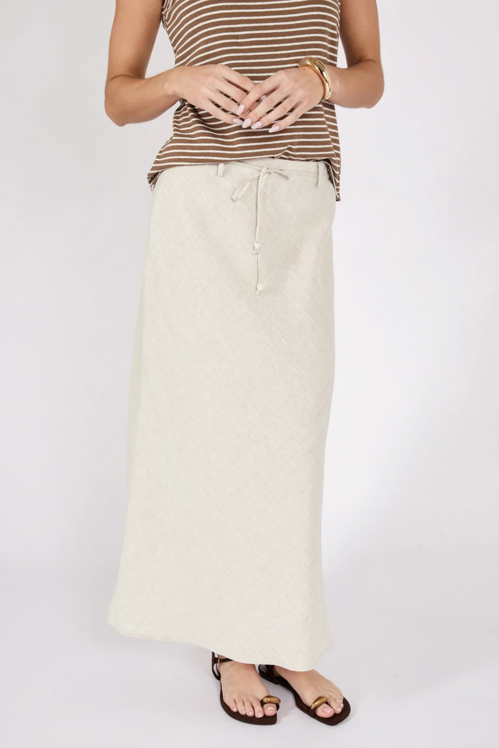 Como Linen Bias Skirt - Natural