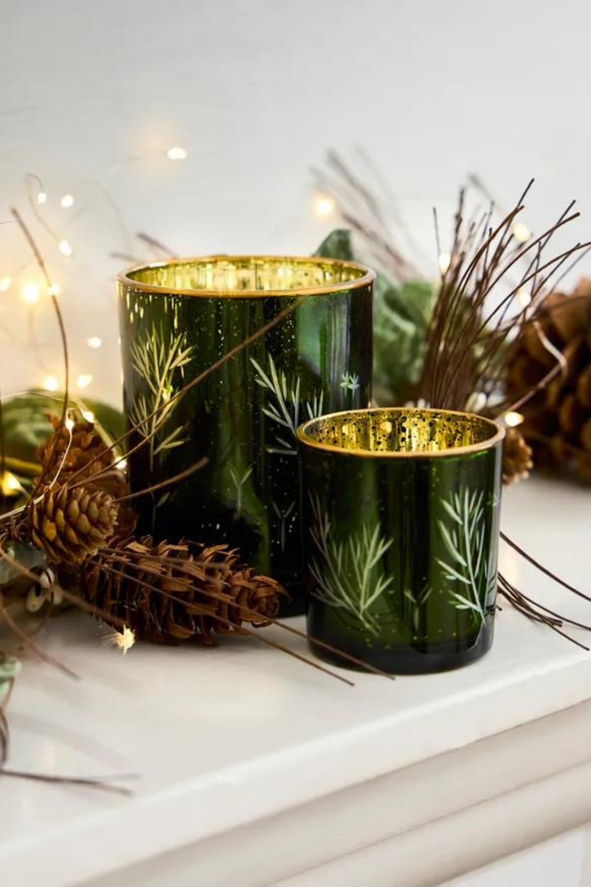Etched Votive Green - Large