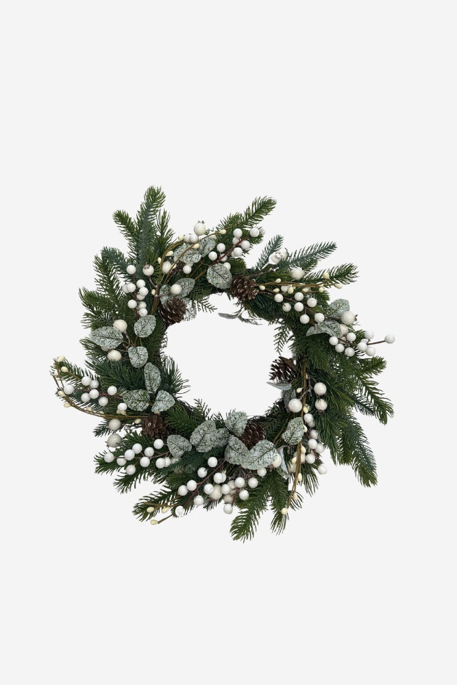 Mistletoe and White Berry Wreath