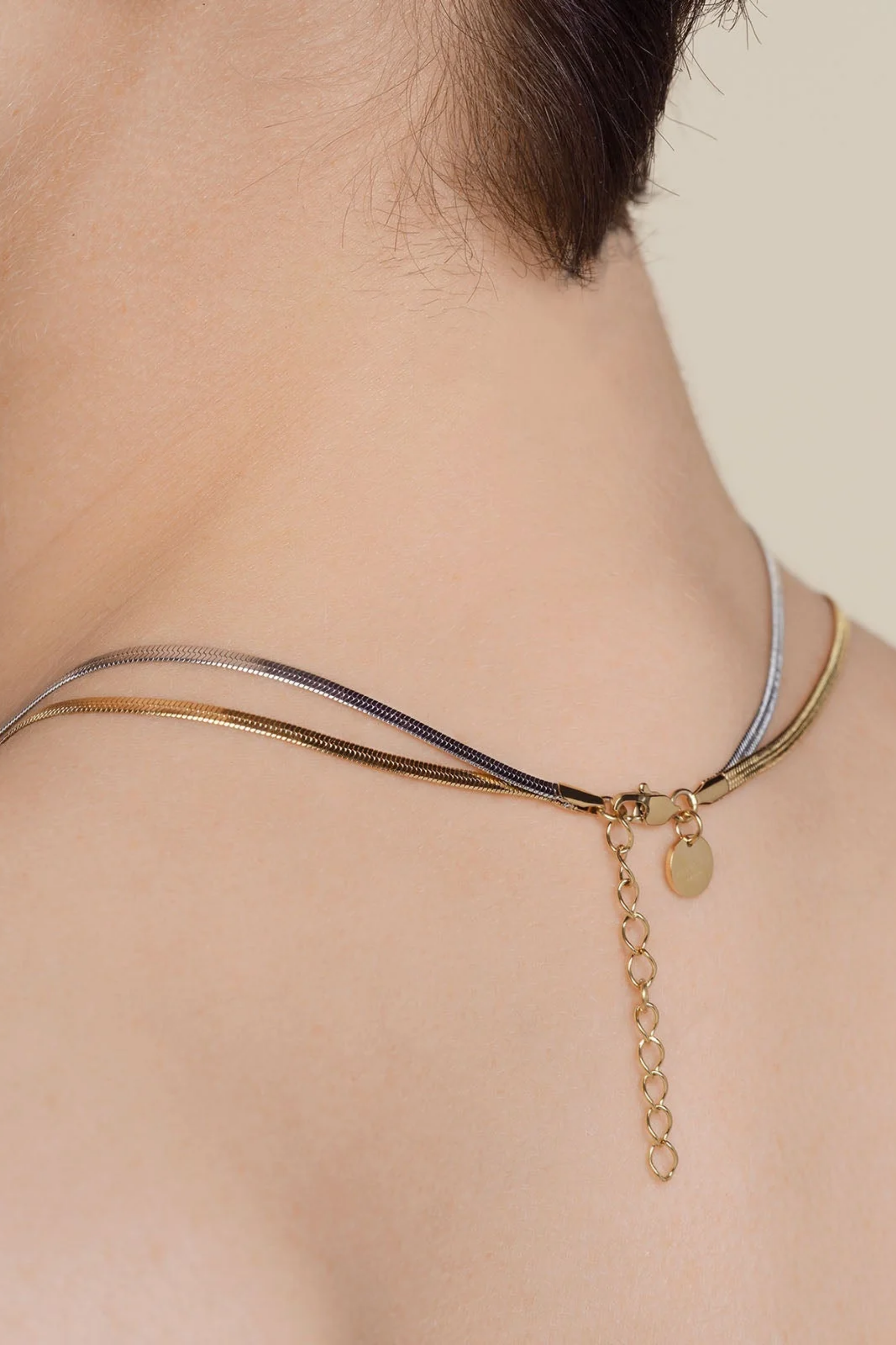 Duotone Snake Necklace - Gold/Silver