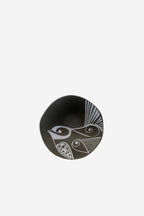 Piwakawaka Porcelain Bowl - White on Black