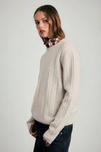 Classic Cable Knit Sweater - Stone